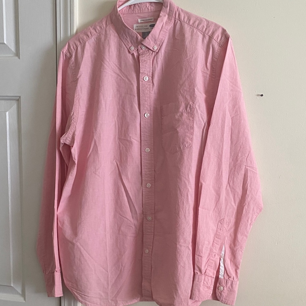 Old Navy Men's Casual Pink Button-Down Shirt
